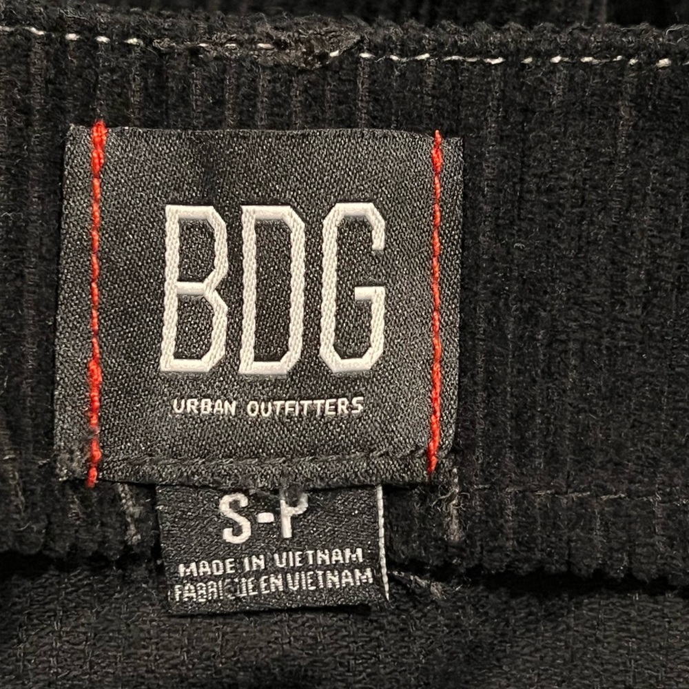 BDG Black Corduroy Skirt with White Stitching - Picture 8 of 9